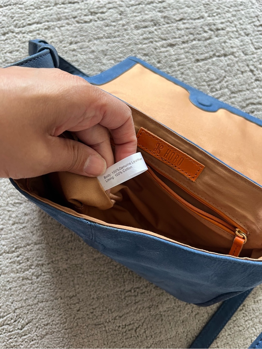 HOBO Blue Shiny Leather Crossbody Bag - Picture 16 of 16